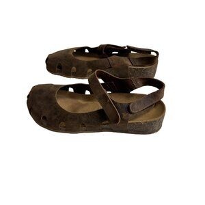 BioNatura Crazy Horse Brown Leather Clog Womens Size 9 1/2